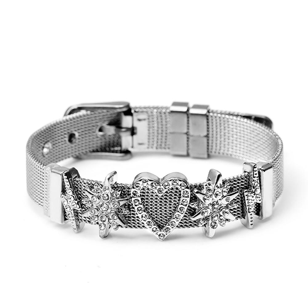 Bunte Charm-Armbänder aus Edelstahlgeflecht