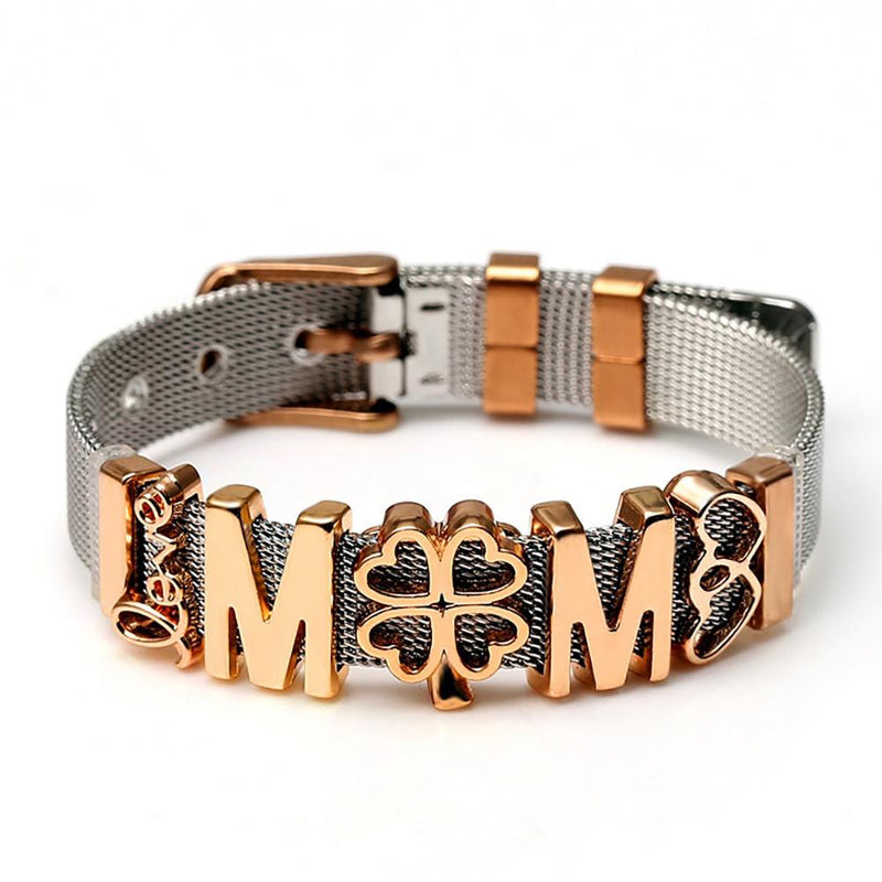 Bunte Charm-Armbänder aus Edelstahlgeflecht