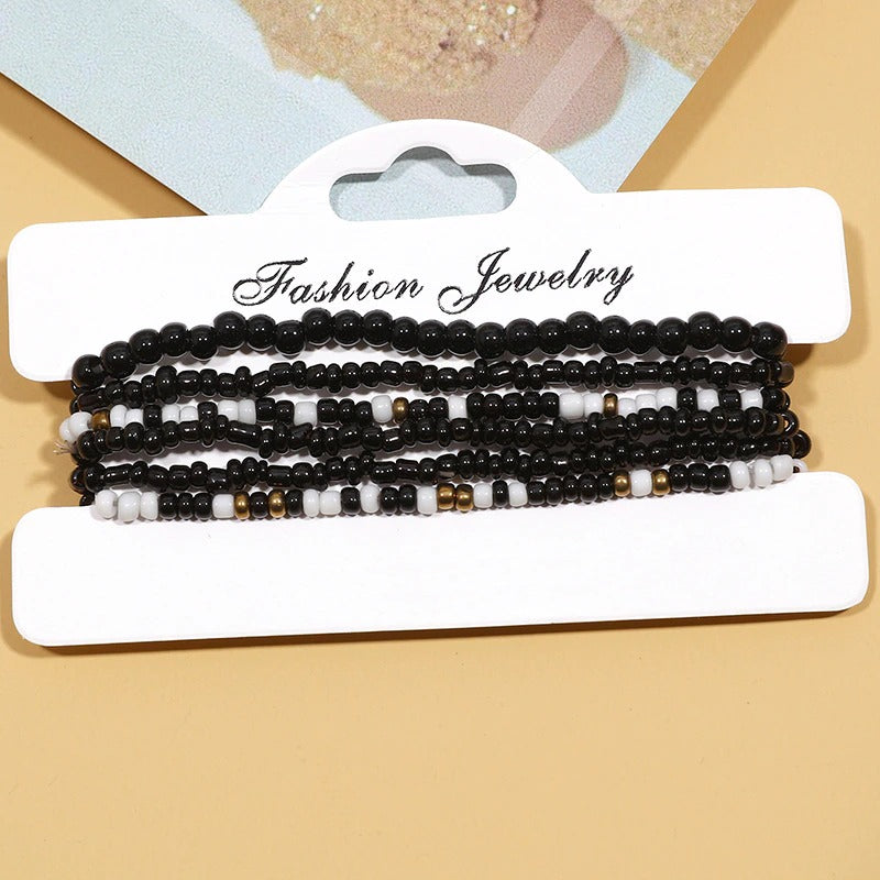 Farbenfrohe Sommer-Kollektion mehrschichtiger Perlenarmbänder