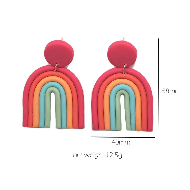 Bunte U-förmige hängende süße modische Tropfenohrringe