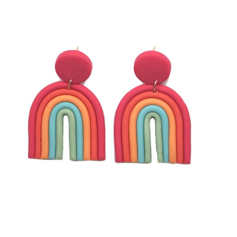 Bunte U-förmige hängende süße modische Tropfenohrringe