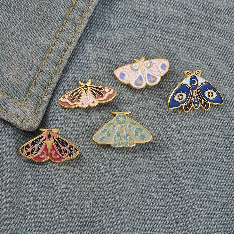 Farbenfrohe und lebendige spirituelle Insekten-Emaille-Broschen