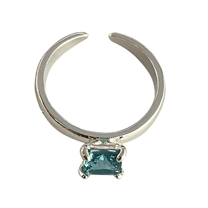 Kreative doppellagige Paarringe mit blauem Zirkon