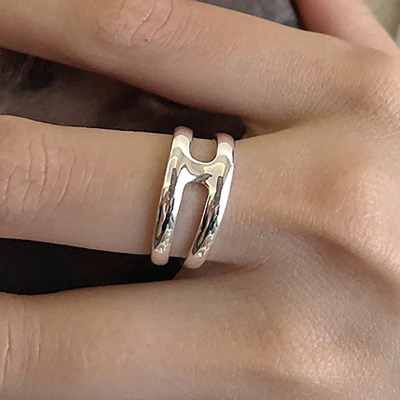 Kreative doppellagige Paarringe mit blauem Zirkon