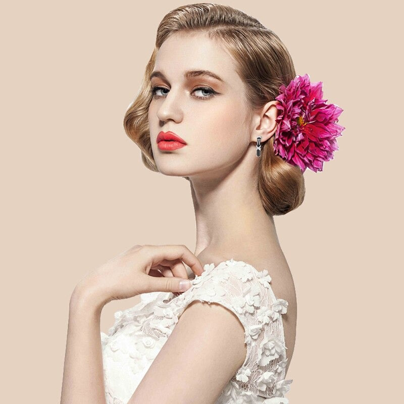 U-förmige Clip-Ohrringe aus Keramik mit Kreuz und X-Strassverzierung