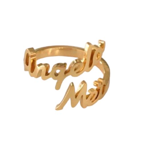 Benutzerdefinierter Edelstahlring mit personalisiertem Namen für Liebhaber