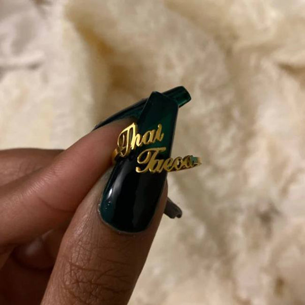 Benutzerdefinierter Edelstahlring mit personalisiertem Namen für Liebhaber