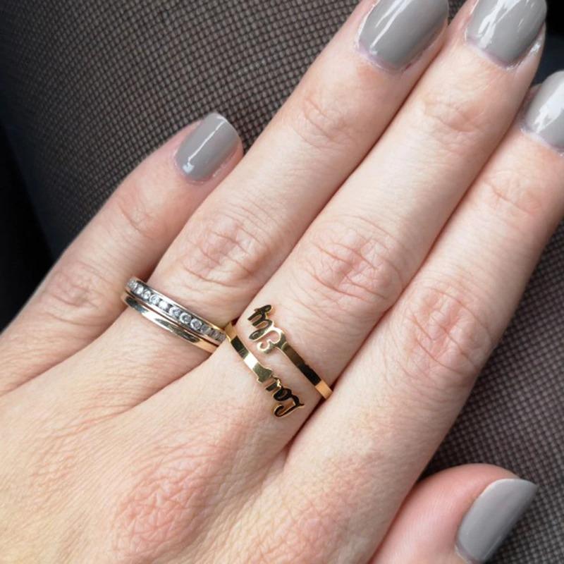 Benutzerdefinierter Edelstahlring mit personalisiertem Namen für Liebhaber