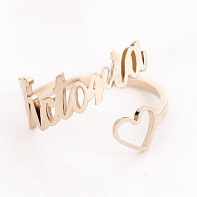 Benutzerdefinierter Edelstahlring mit personalisiertem Namen für Liebhaber