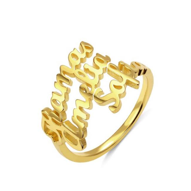 Benutzerdefinierter Edelstahlring mit personalisiertem Namen für Liebhaber