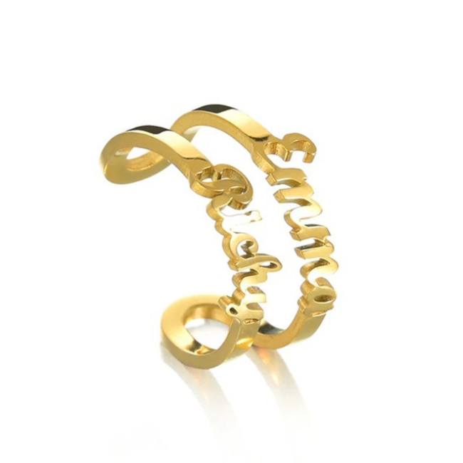 Benutzerdefinierter Edelstahlring mit personalisiertem Namen für Liebhaber