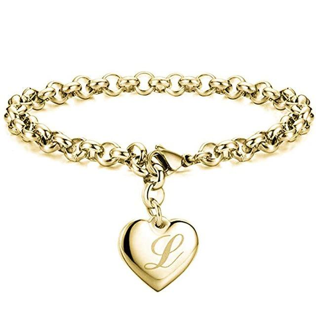 Individuelle Charm-Armbänder mit Herz-Anhängern von A-Z