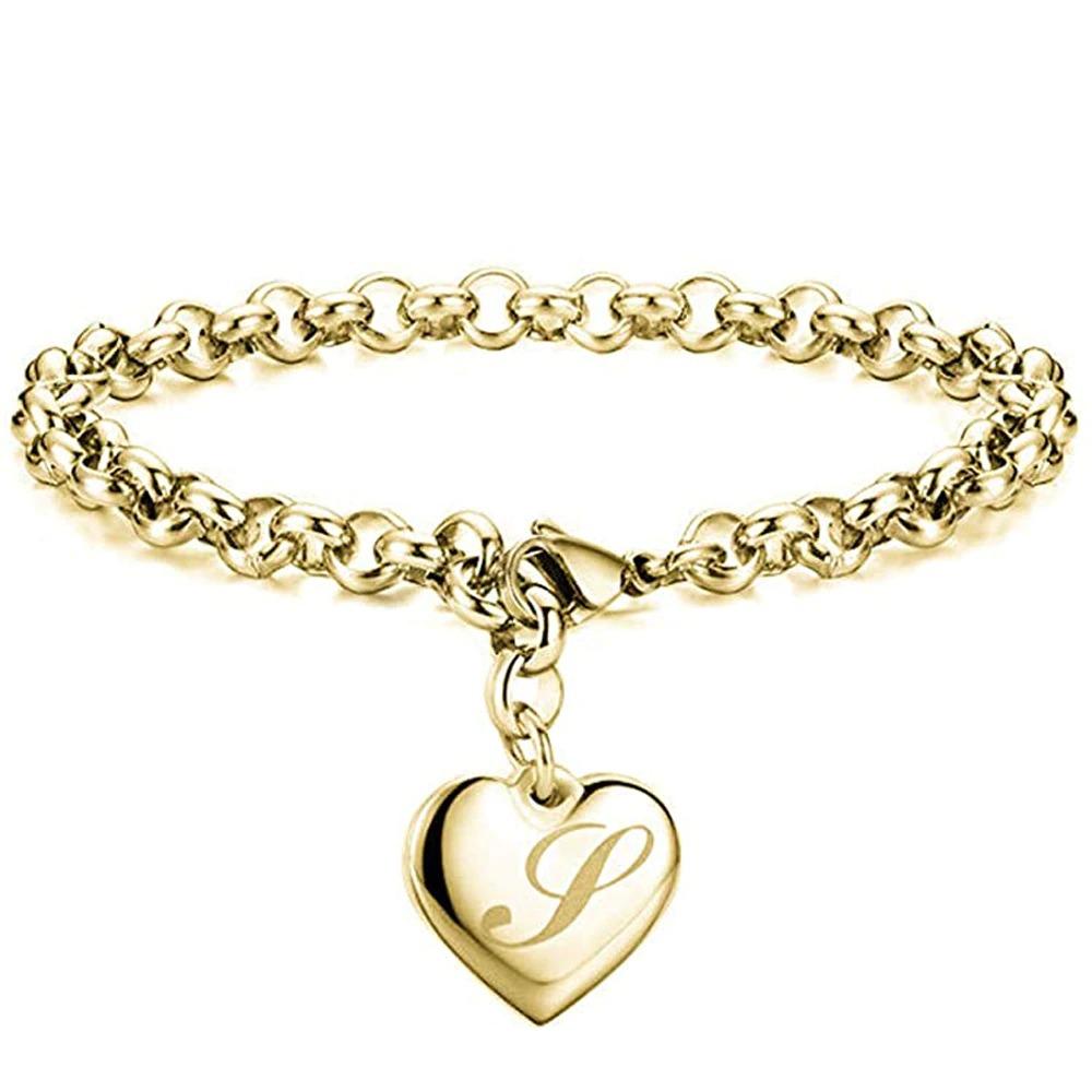 Individuelle Charm-Armbänder mit Herz-Anhängern von A-Z