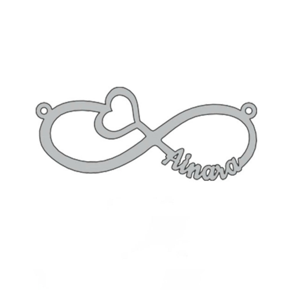 Personalisierte Halskette mit Infinity-Herz und Namensanhänger