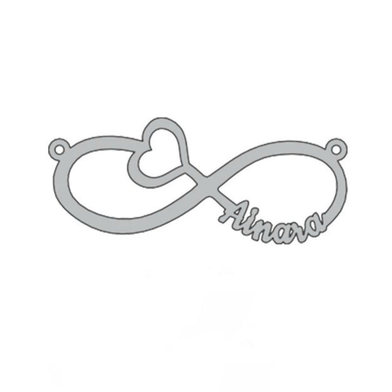 Personalisierte Halskette mit Infinity-Herz und Namensanhänger