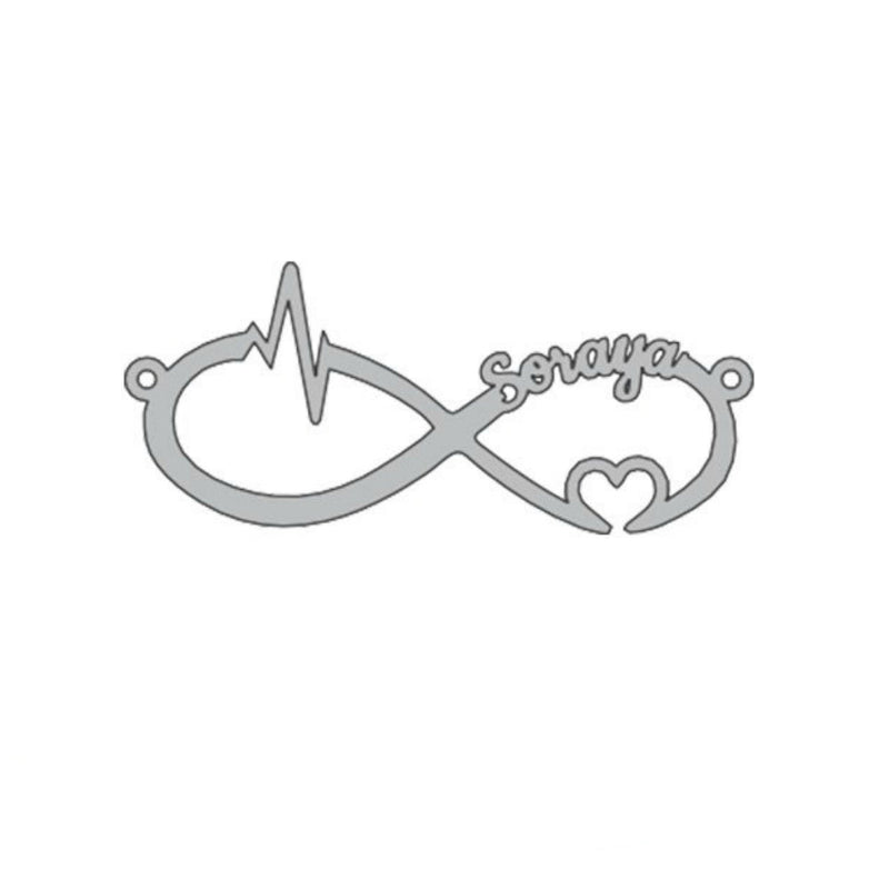 Personalisierte Halskette mit Infinity-Herz und Namensanhänger