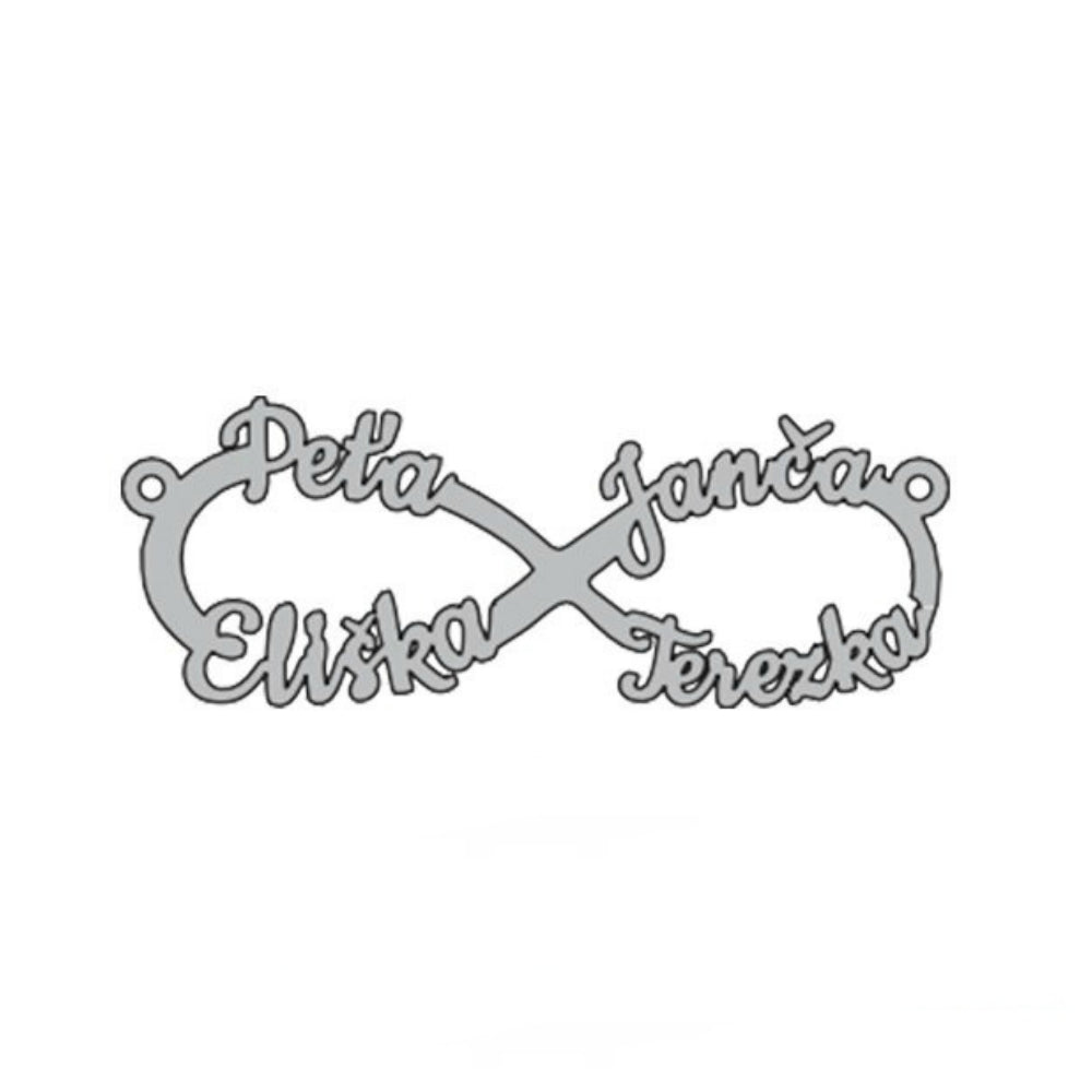 Personalisierte Halskette mit Infinity-Herz und Namensanhänger