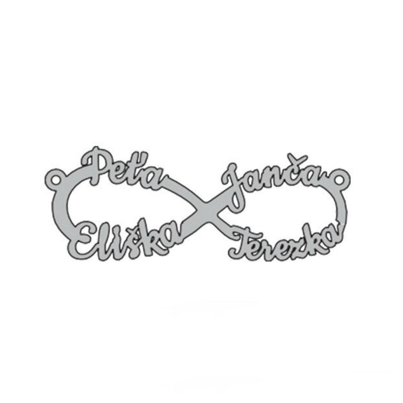 Personalisierte Halskette mit Infinity-Herz und Namensanhänger