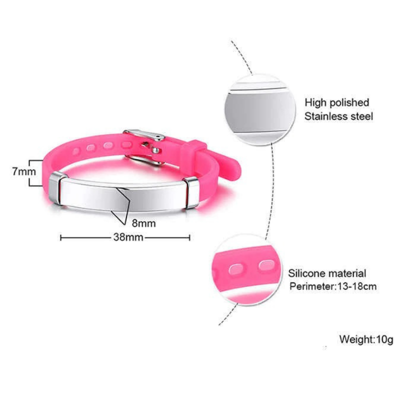 Individuelle persönliche medizinische Notfall-ID-Armbänder für Kinder