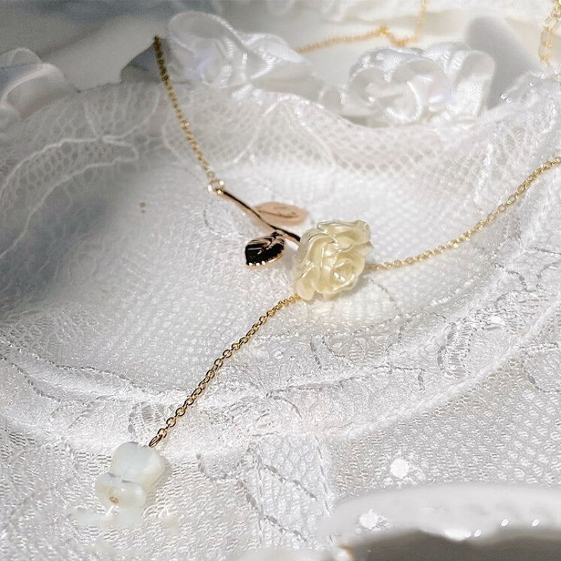 Süße Mode romantische Rose Blume Anhänger Halsketten