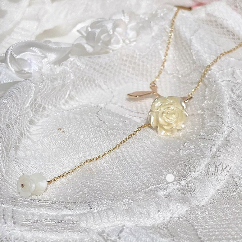 Süße Mode romantische Rose Blume Anhänger Halsketten