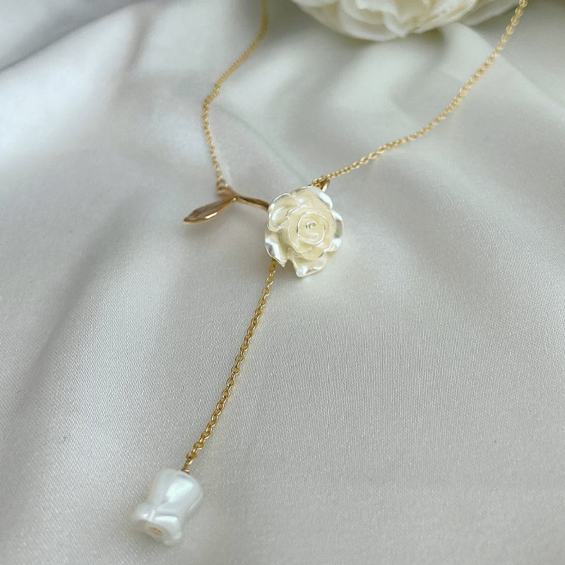 Süße Mode romantische Rose Blume Anhänger Halsketten