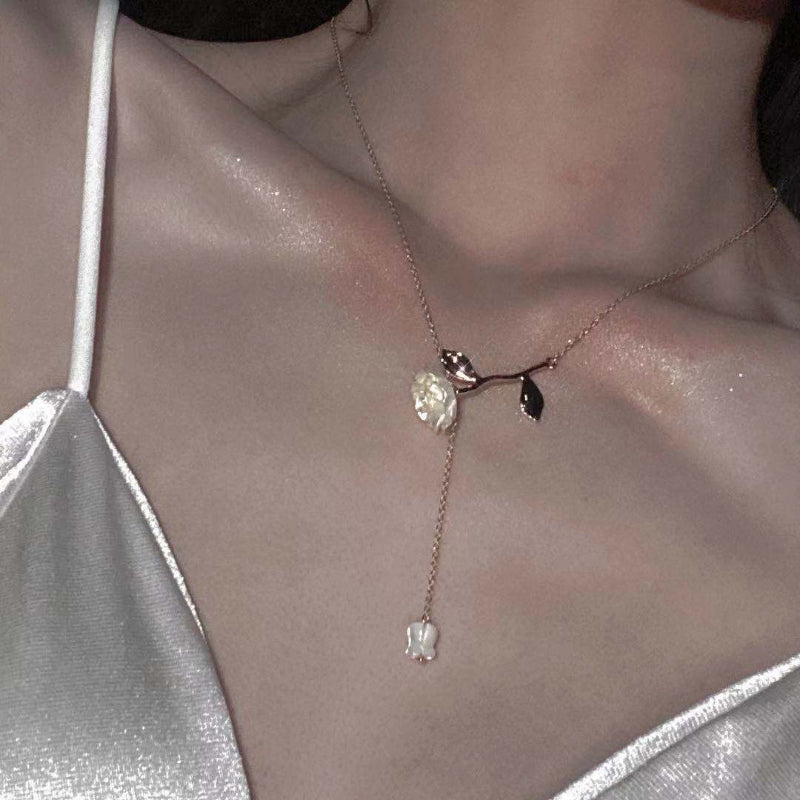 Süße Mode romantische Rose Blume Anhänger Halsketten