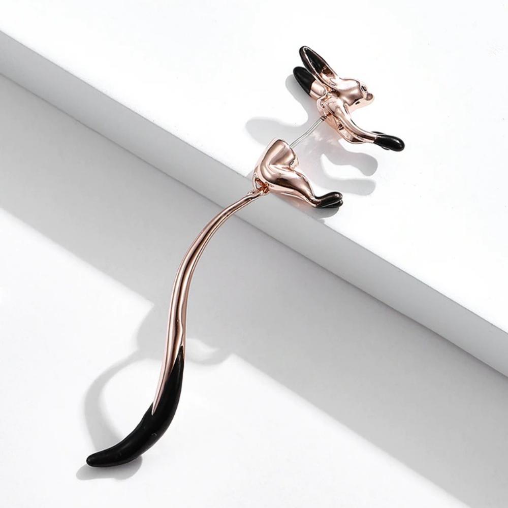 Süße kleine Fuchs baumelnde Ohrringe