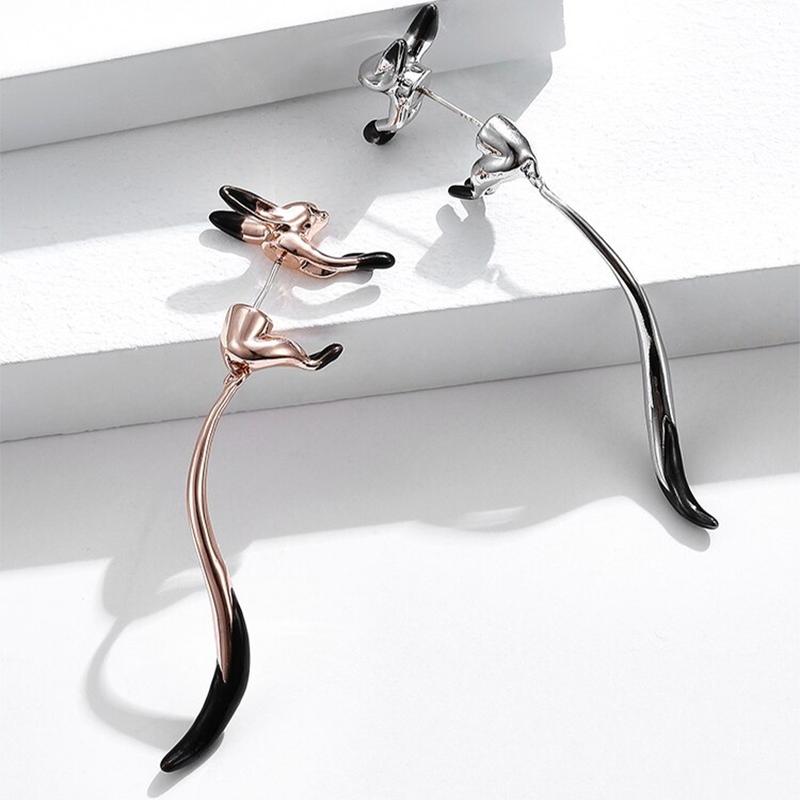 Süße kleine Fuchs baumelnde Ohrringe