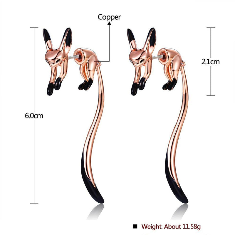 Süße kleine Fuchs baumelnde Ohrringe