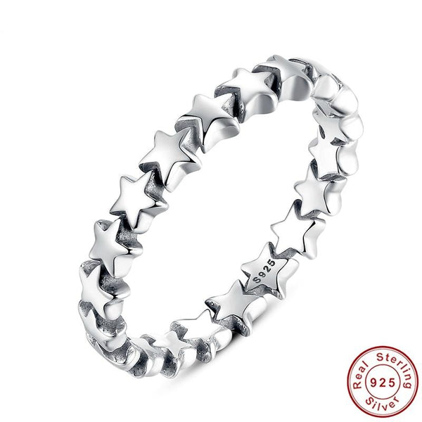 Süßer und entzückender Sterling Silber Star Trail Ring