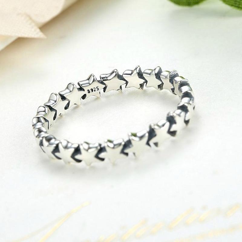 Süßer und entzückender Sterling Silber Star Trail Ring