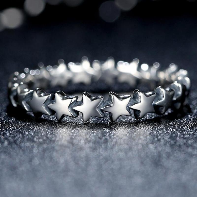 Süßer und entzückender Sterling Silber Star Trail Ring