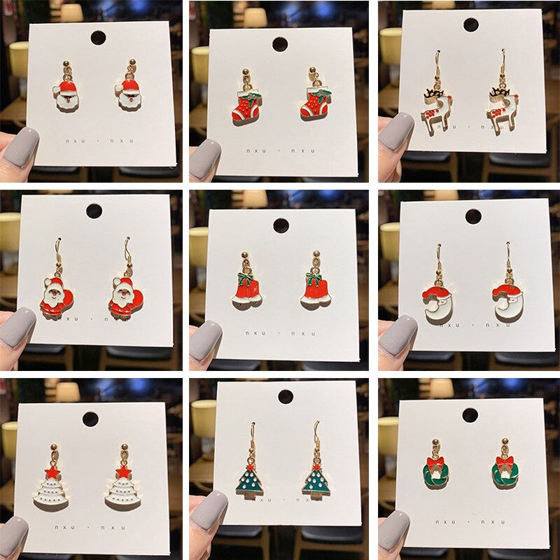 Süße und kleine Weihnachtsohrring-Kollektion