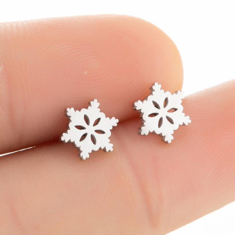 Niedliche kleine Ohrstecker mit Lotusblüte aus Edelstahl