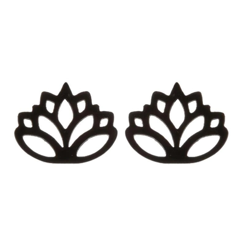 Niedliche kleine Ohrstecker mit Lotusblüte aus Edelstahl