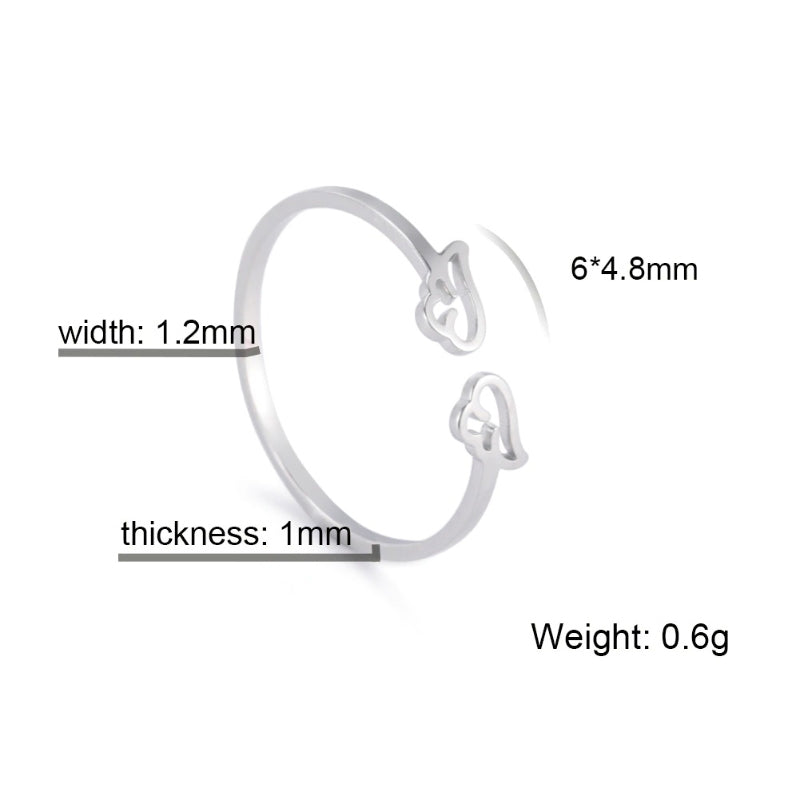 Niedliche und einfache Ringe mit Engelsflügeln, Katzen und Schlangen