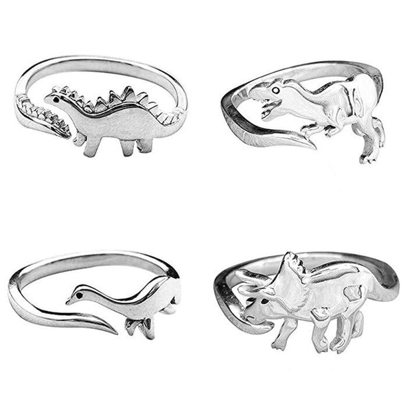 Niedliche und kleine verstellbare Ringe mit Dinosauriermotiv