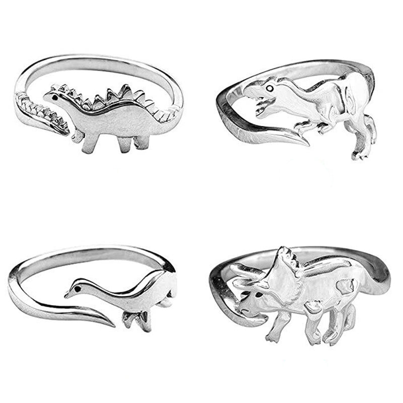 Niedliche und kleine verstellbare Ringe mit Dinosauriermotiv