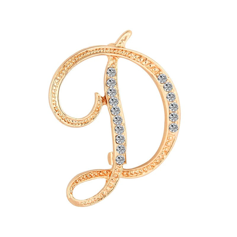 Personalisierte mit Strasssteinen besetzte Broschennadeln mit Anfangsbuchstaben