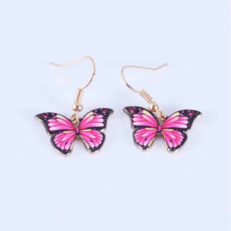 Zierliche Schmetterling Halskette und Ohrringe Schmuck