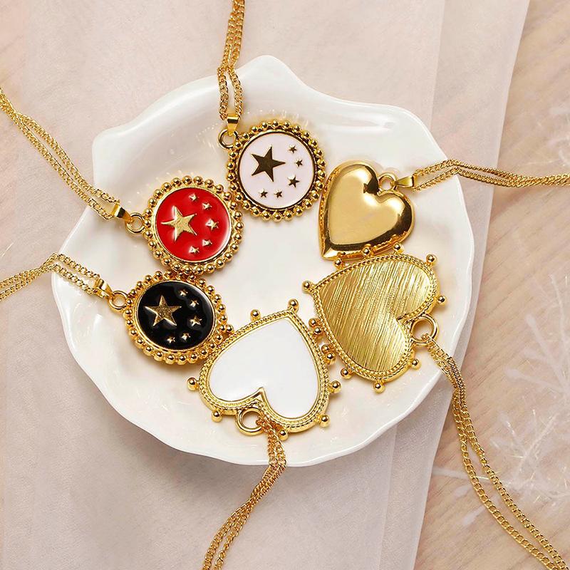 Zierliche Emaille-Halskette mit Sternanhänger