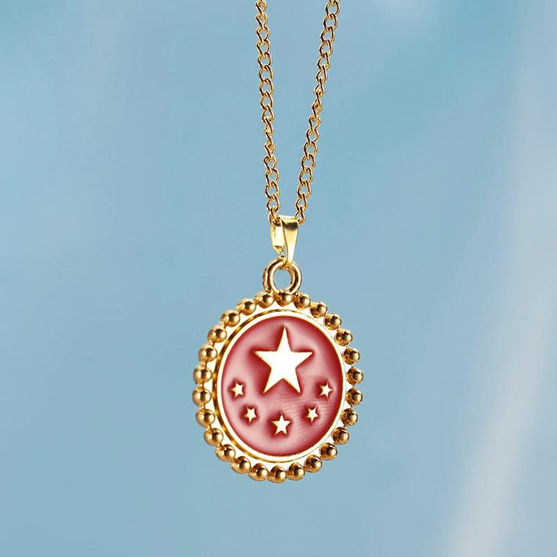 Zierliche Emaille-Halskette mit Sternanhänger