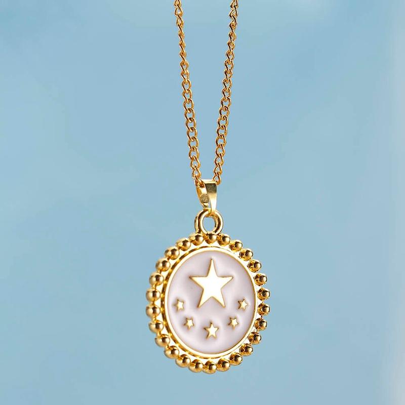 Zierliche Emaille-Halskette mit Sternanhänger