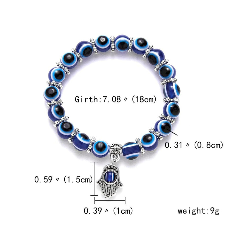 Zierliche, verstellbare Armbänder mit mythischen Augen- und Hamsa-Charm-Perlen