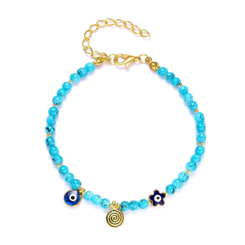 Zierliche, verstellbare Armbänder mit mythischen Augen- und Hamsa-Charm-Perlen