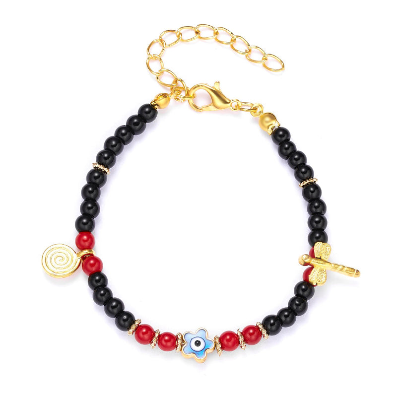 Zierliche, verstellbare Armbänder mit mythischen Augen- und Hamsa-Charm-Perlen