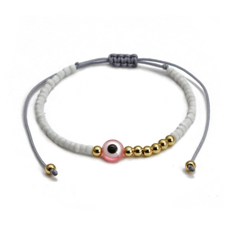 Zierliche, verstellbare Armbänder mit mythischen Augen- und Hamsa-Charm-Perlen