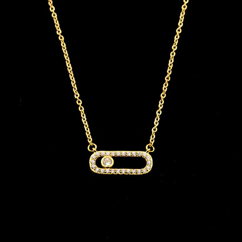 Zierliche Zirkonperlen an ovalen Anhängerketten