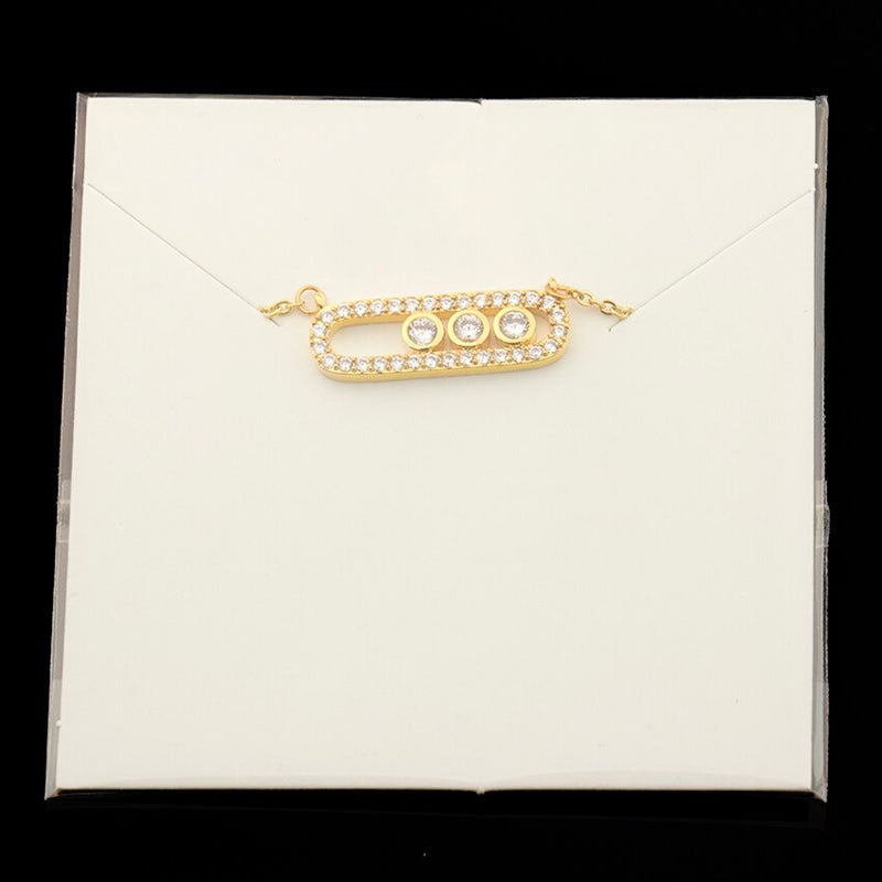 Zierliche Zirkonperlen an ovalen Anhängerketten